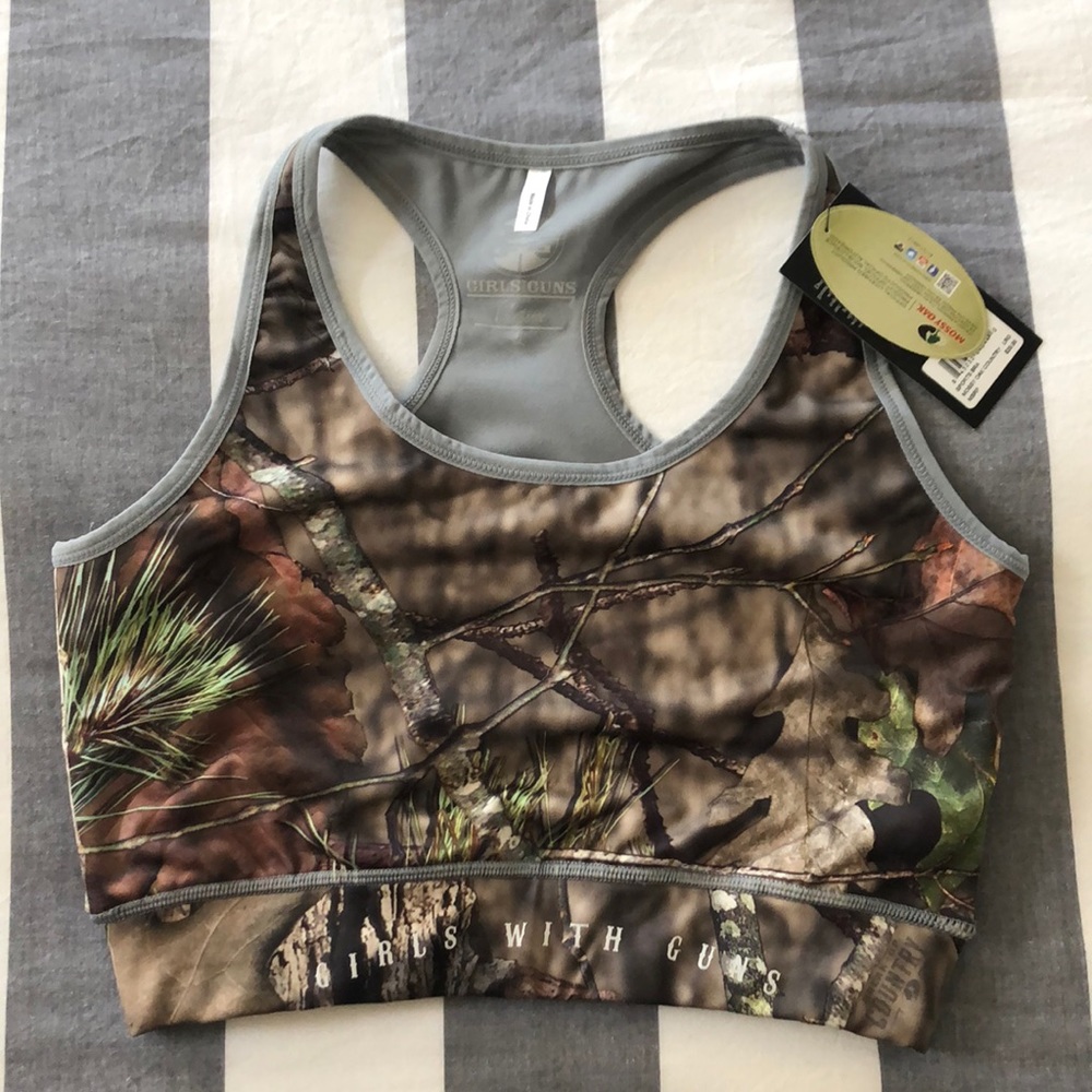 Large Girls with Guns sports bra.